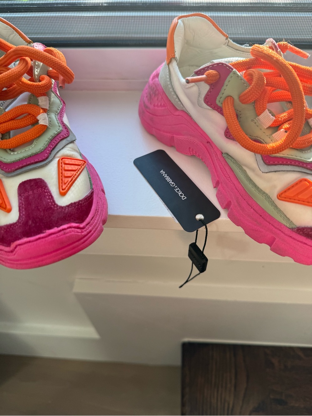 Dolce & Gabbana Kids Pink, Orange & Cream Chunky Sneakers - Picture 11 of 11